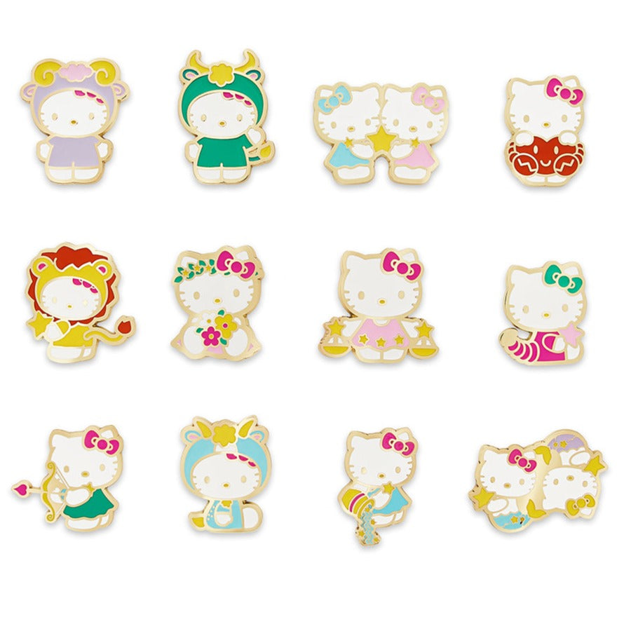 Hello Kitty Star Sign Collectible Zodiac Enamel Pin Series by Kidrobot Bundle of All 12