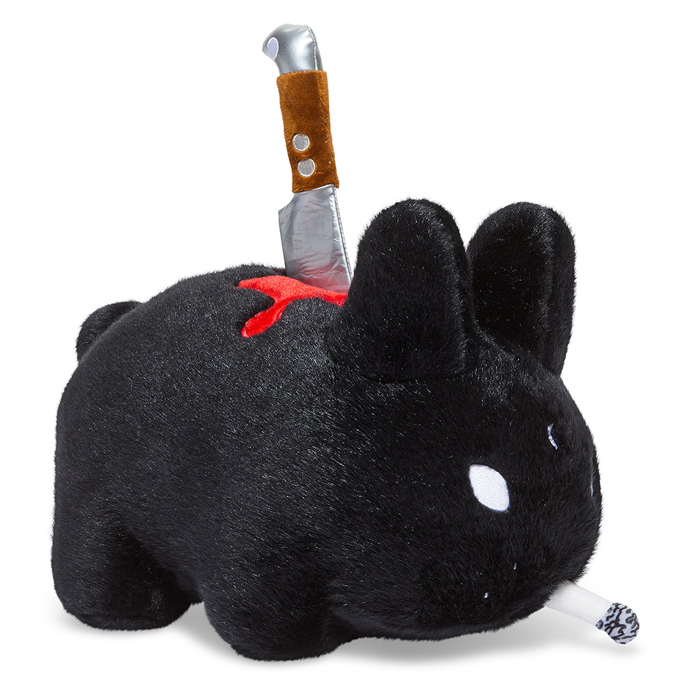 Backstab Smorkin Labbit 14" Plush by Frank Kozik - Black Edition (PRE-ORDER) - Kidrobot - Shop Designer Art Toys at Kidrobot.com