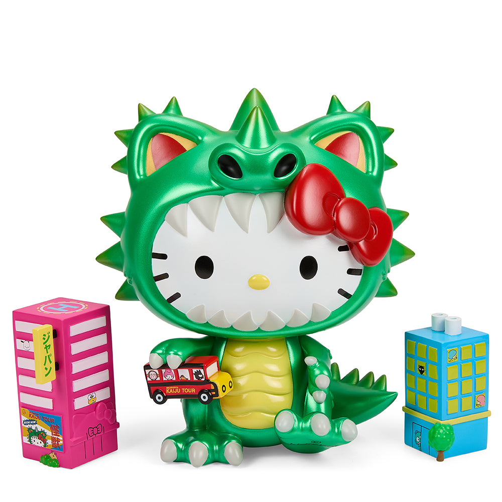 Hello Kitty Kaiju Cosplay 8" Vinyl Art Figure - Metallic Green Edition - Kidrobot