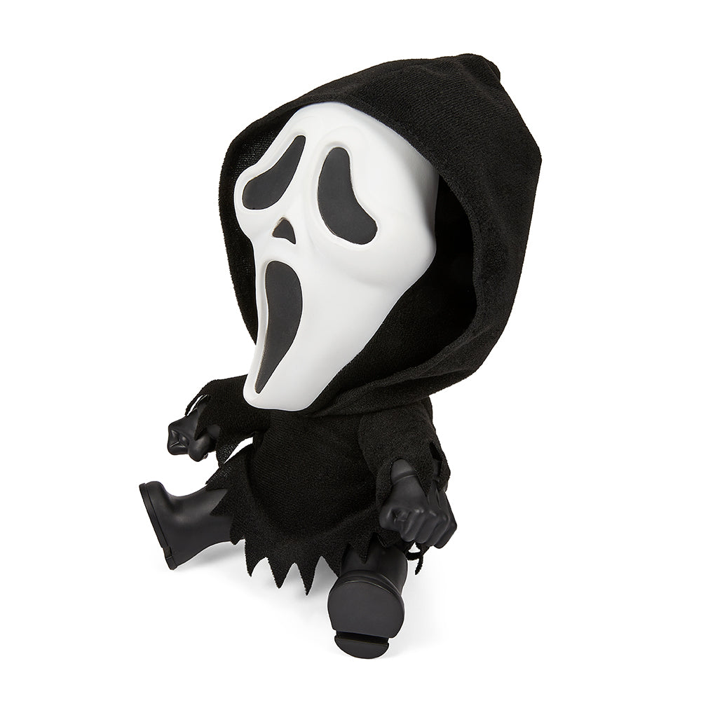 8-inch Ghost Face glow-in-the-dark Roto Phunny plush toy from Ghost Face, featuring a soft, detailed plush design.