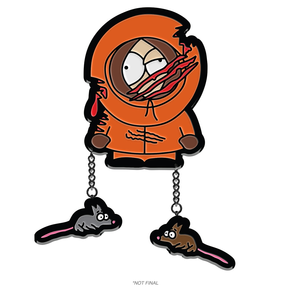 South Park Kenny deluxe enamel pin featuring detailed design and vibrant colors, perfect for fans and collectors.