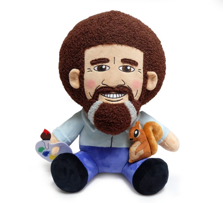Bob Ross with Peapod the Squirrel HugMe Plush - Kidrobot - Designer Art Toys