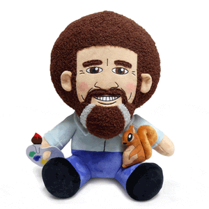 Bob Ross with Peapod the Squirrel HugMe Plush - Kidrobot - Designer Art Toys