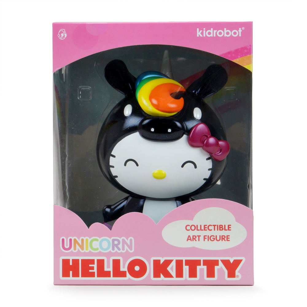 Kidrobot x Hello Kitty® Unicorn 8" Vinyl Art Figure - Midnight Rainbow Edition - Kidrobot - Designer Art Toys