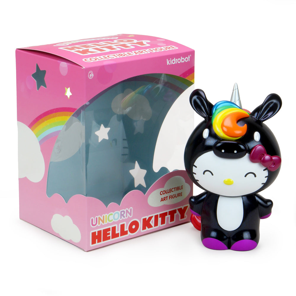 Kidrobot x Hello Kitty® Unicorn 8" Vinyl Art Figure - Midnight Rainbow Edition - Kidrobot - Designer Art Toys