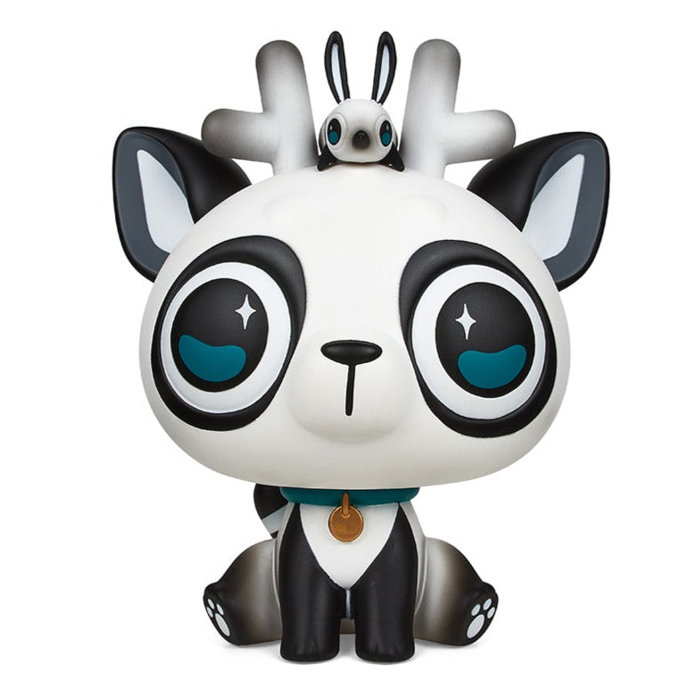 DeerCat & Friends™ Sitting DeerCat 7” Vinyl Art Figure by Amber Aki Huang – Exclusive Panda Edition (Limited Edition of 100) - Kidrobot - Shop Designer Art Toys at Kidrobot.com