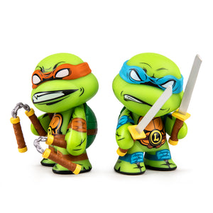Teenage Mutant Ninja Turtles Leonardo & Michelangelo 3" Vinyl Figure 2-pack - Kidrobot - Shop Designer Art Toys at Kidrobot.com