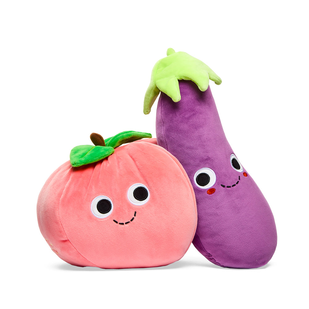 Yummy World Earnest Eggplant & Georgia Peach Plush 2-Pack - Kidrobot - Shop Designer Art Toys at Kidrobot.com