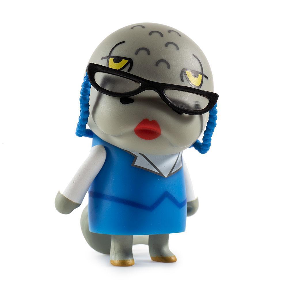 Aggretsuko Blind Box Mini Series vinyl figure by Kidrobot and Sanrio, depicting the character in a collectible boxed form.