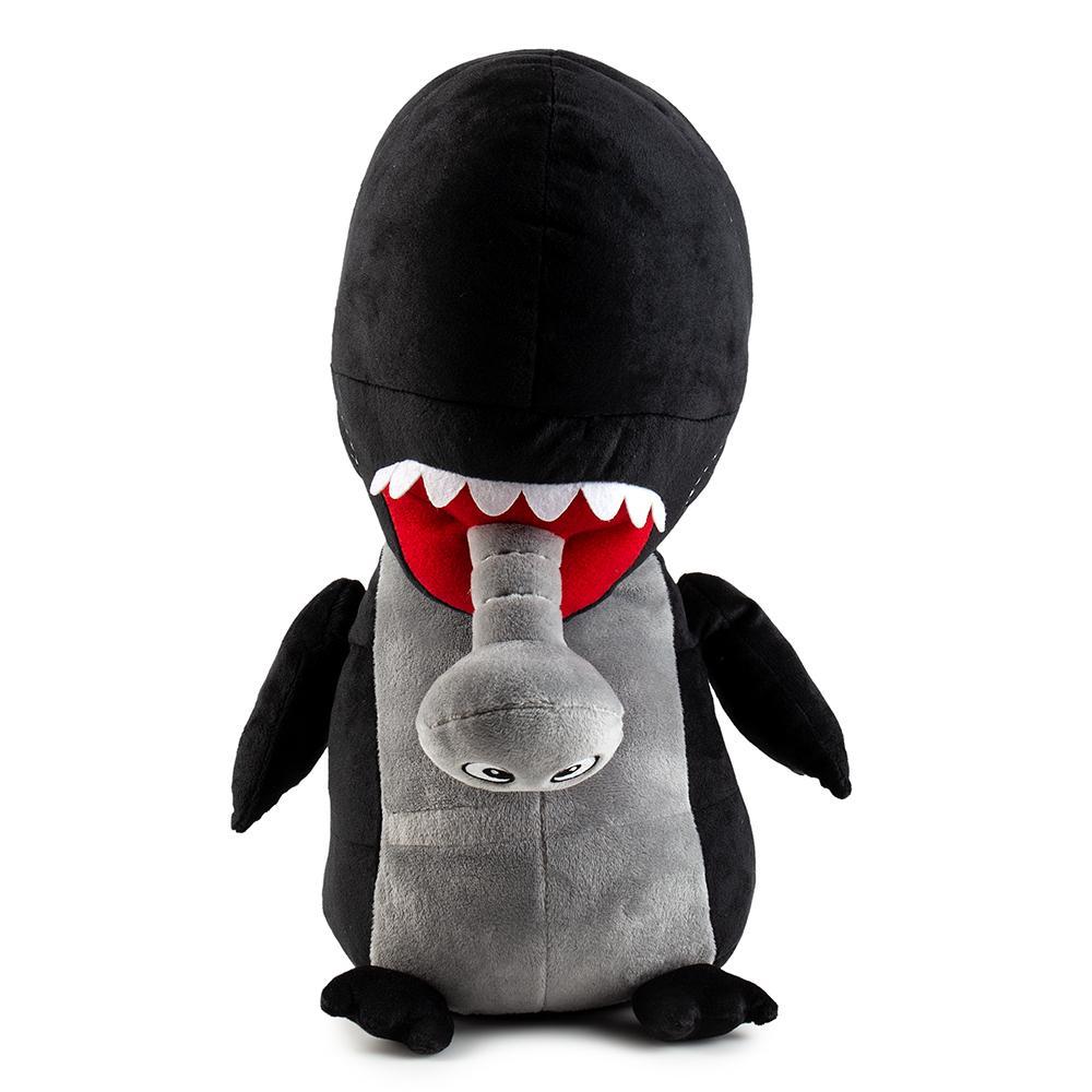 Alien Xenomorph HugMe vibrating plush by Kidrobot, 16-inch soft plush toy with detailed alien design and huggable shape.