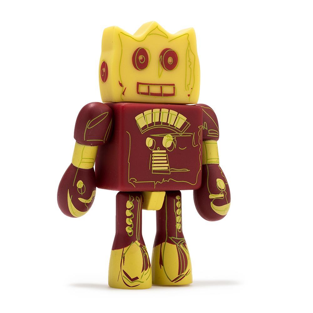 Andy Warhol Brillo Box mini figure by Kidrobot, vinyl plush art object in a blind box packaging.