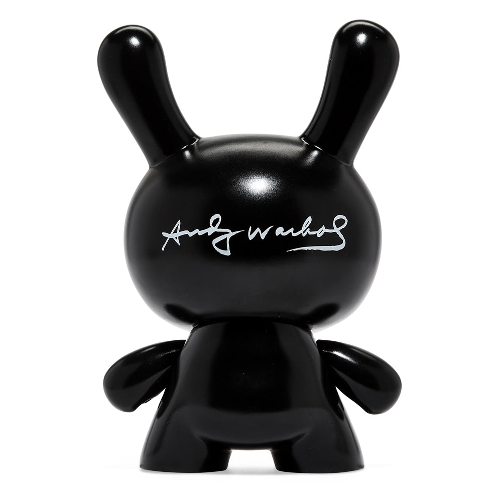 Andy Warhol Fright Wig Self-Portrait 8" Dunny in monochrome edition, collectible vinyl figure with distinctive art-inspired design.