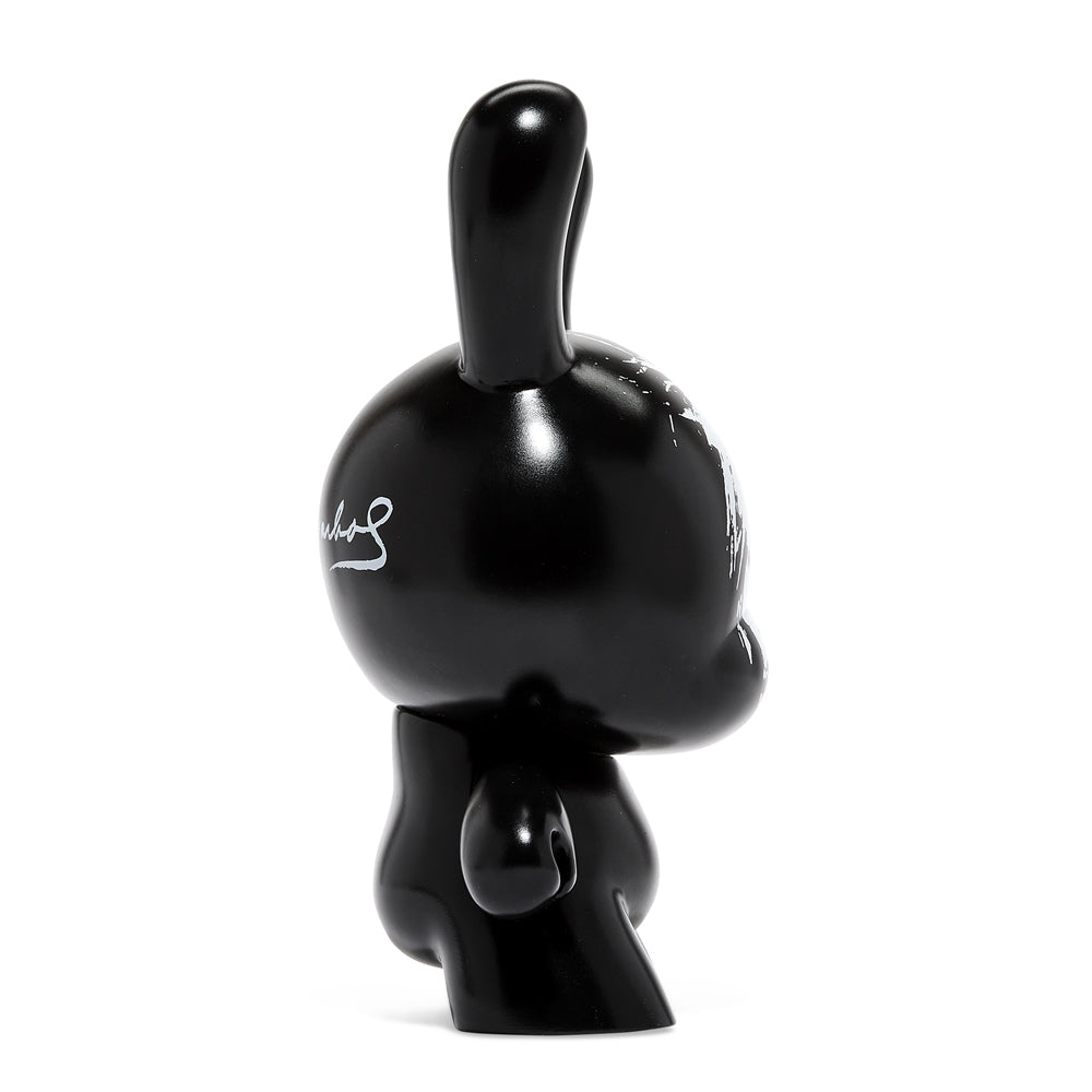 Andy Warhol Fright Wig Self-Portrait 8" Dunny Monochrome Edition collectible toy with detailed design and artistic features.