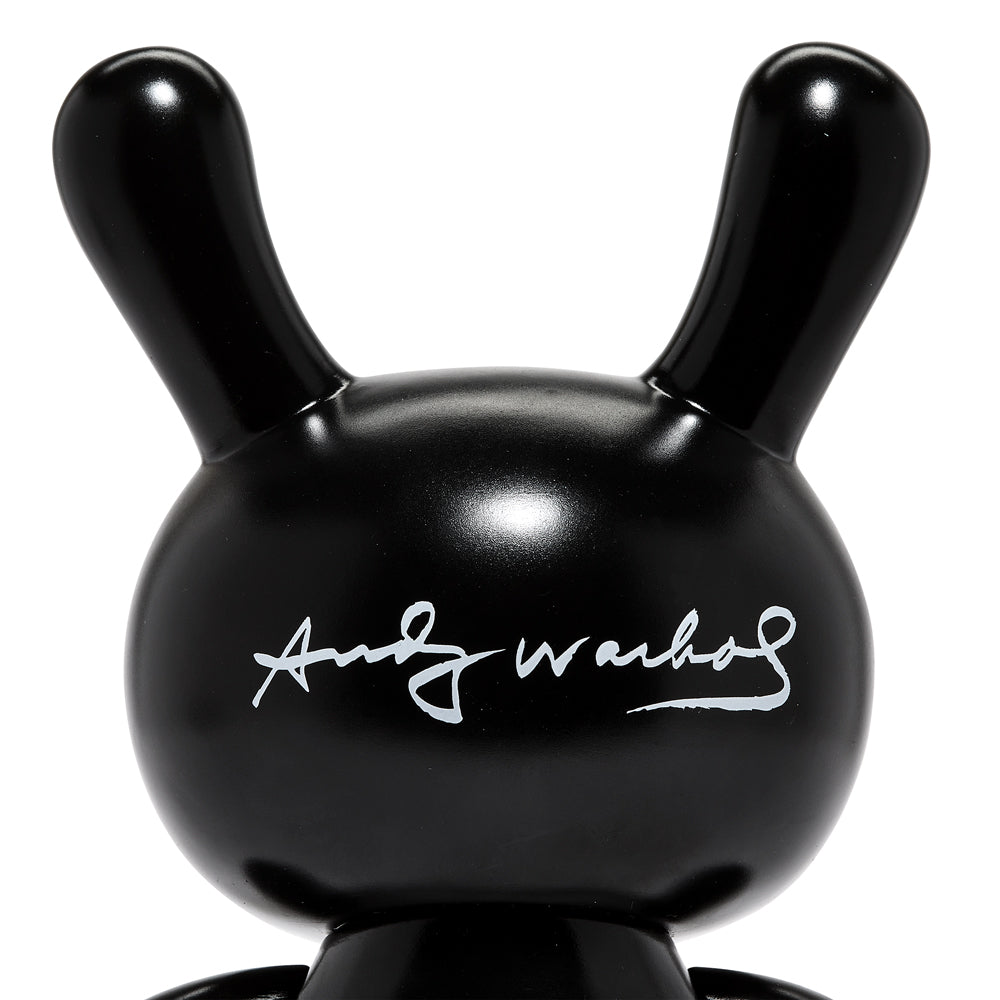 Andy Warhol Fright Wig Self-Portrait 8" Dunny Monochrome Edition collectible toy with distinctive monochrome design and artistic details.