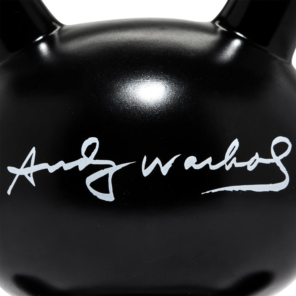 Andy Warhol Fright Wig Self-Portrait Dunny 8-inch monochrome art collectible featuring Warhol's signature style and bold design.