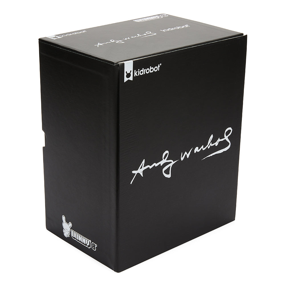 Andy Warhol Fright Wig Self-Portrait 8" Dunny in monochrome edition, featuring detailed design and artistic pop art style.