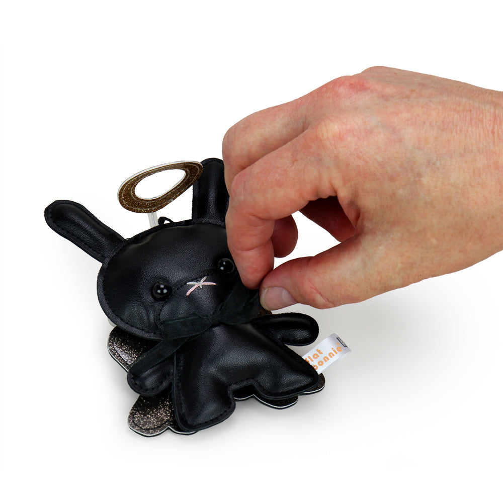 Soft plush Annual Holiday Dunny 5-inch ornament from Flat Bonnie's exclusive Dreamy Edition featuring festive holiday design.