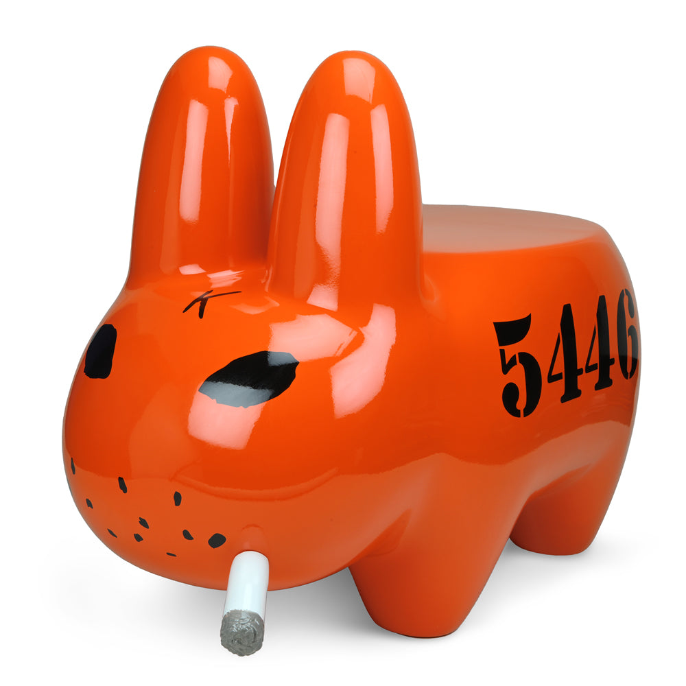 Kidrobot Art Giant Buddies 4 Lyfe Smorkin' Labbit fiberglass stool featuring a colorful, cartoon-style Labbit design.
