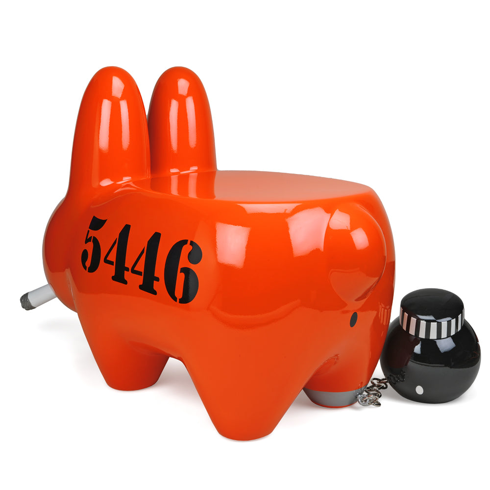 Kidrobot Art Giant Buddies 4 Lyfe Smorkin' Labbit fiberglass stool with colorful, playful Labbit design and cartoon-style artwork.