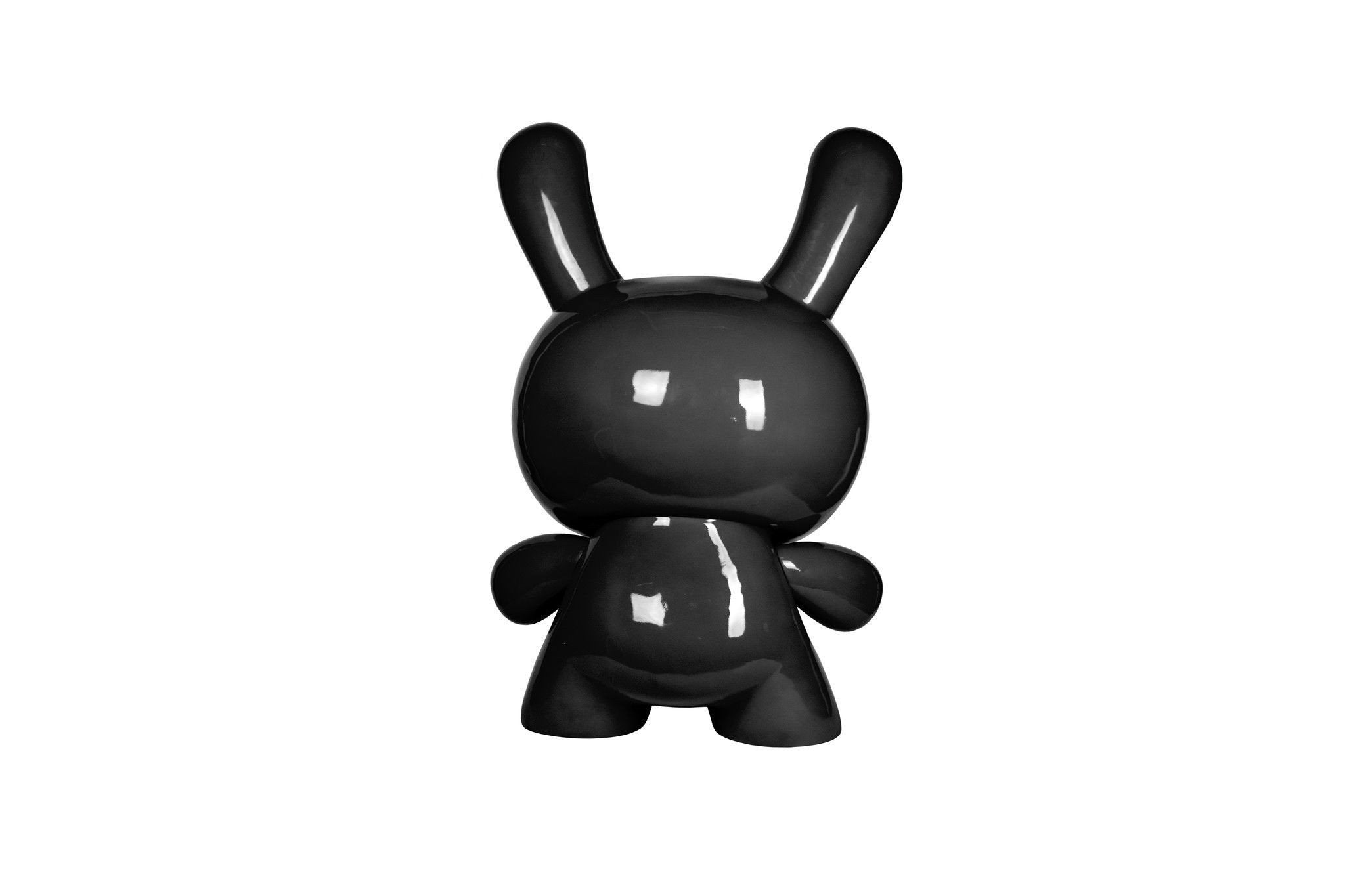 Red 4-foot Dunny art sculpture by Kidrobot, featuring bold, cartoon-style design with detailed paintwork and a glossy finish.