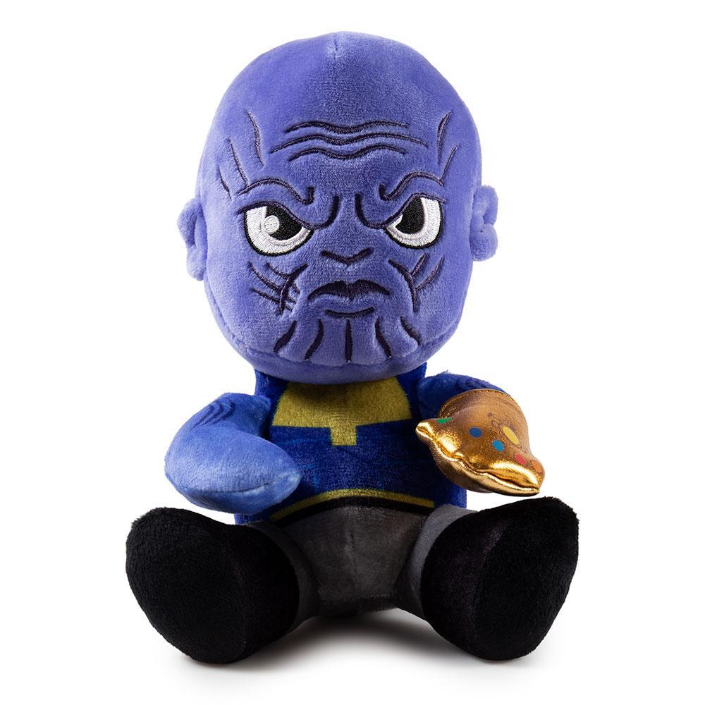 Marvel Avengers Infinity War Thanos Phunny plush by Kidrobot, soft and detailed superhero plush toy for fans and collectors.