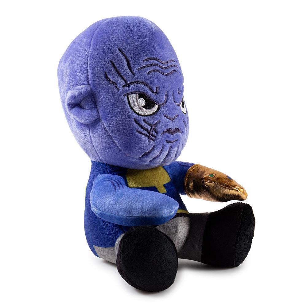 Marvel Avengers Infinity War Thanos Phunny Plush by Kidrobot, soft stuffed toy featuring Thanos in detailed plush material.
