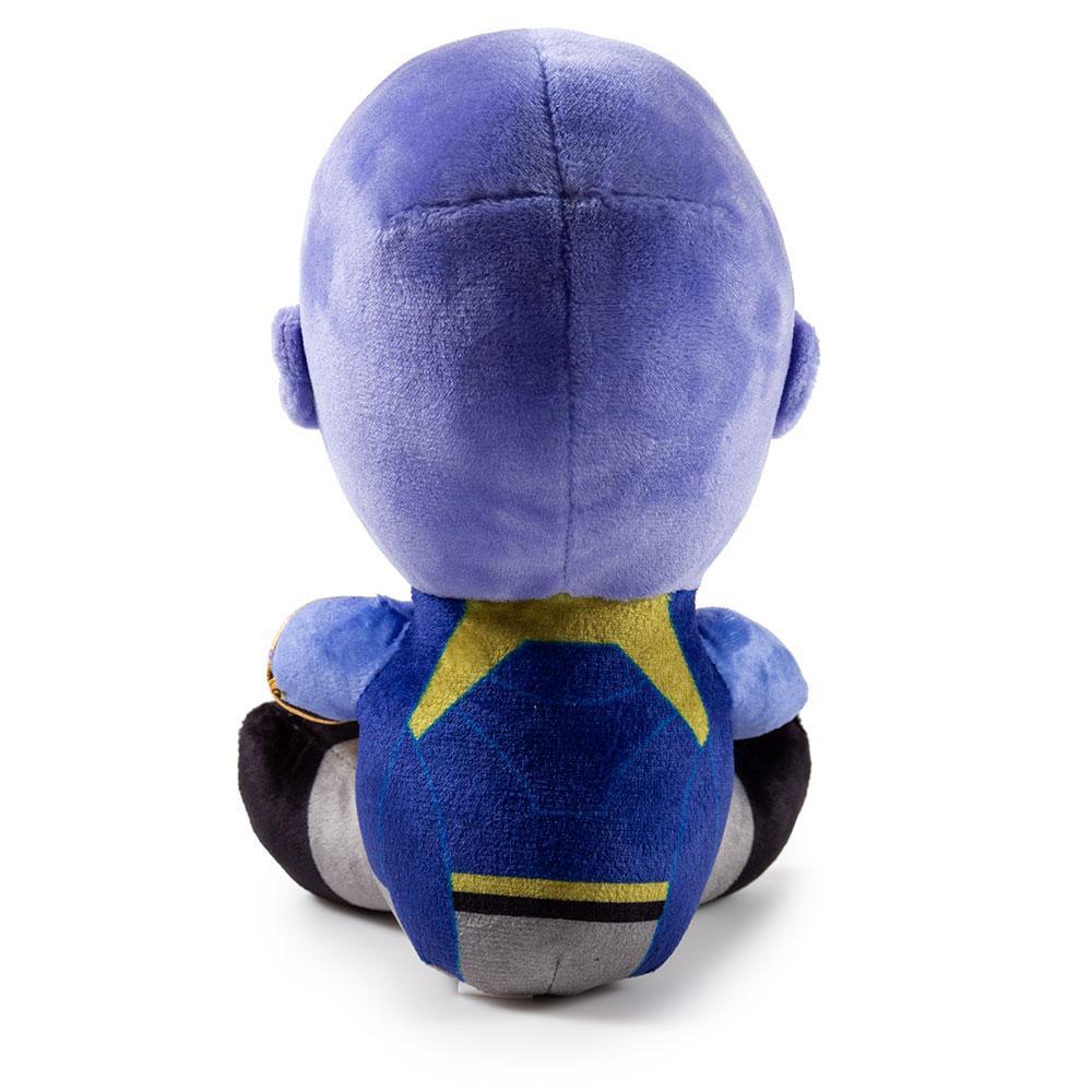 Marvel Avengers Infinity War Thanos Phunny Plush by Kidrobot, soft plush toy featuring Thanos character from the Marvel universe.