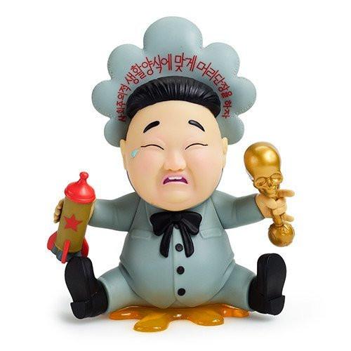 Baby Huey 8-inch art figure by Frank Kozik, featuring gray vinyl and plastic construction, showcasing a stylized cartoon character.