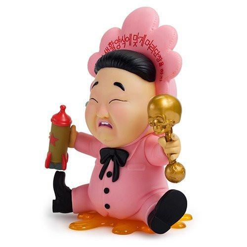 Baby Huey 8-inch art figure by Frank Kozik, made of gray vinyl and plastic, showcasing a stylized cartoon character.