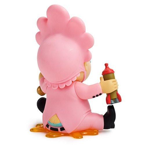 Gray vinyl Baby Huey 8-inch art figure by Frank Kozik, featuring detailed sculpting and vibrant cartoon-style design.