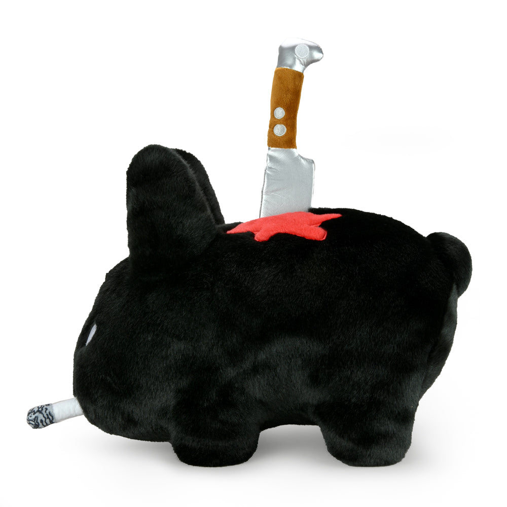 Black edition Backstab Smorkin Labbit 14-inch plush toy from Labbit, featuring a soft, detailed plush design in black.