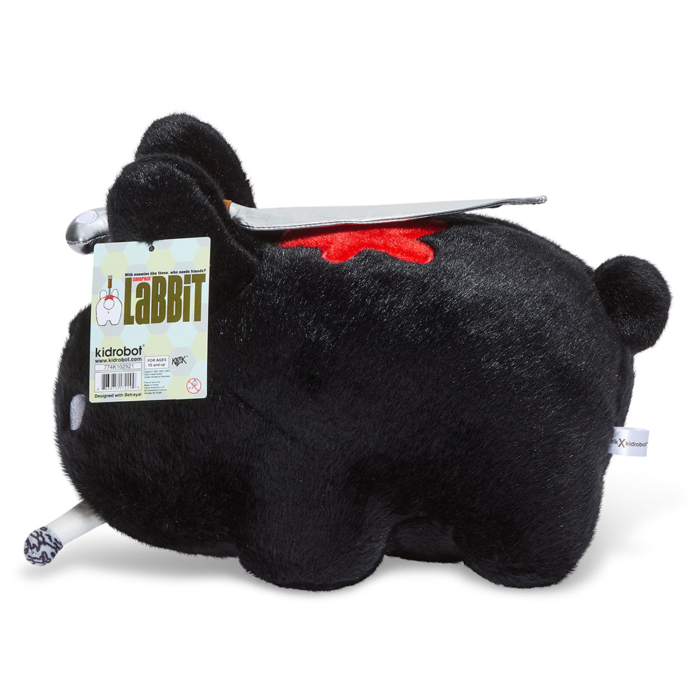 Black edition Backstab Smorkin Labbit 14-inch plush toy with detailed features and soft fabric, from the Labbit plush collection.