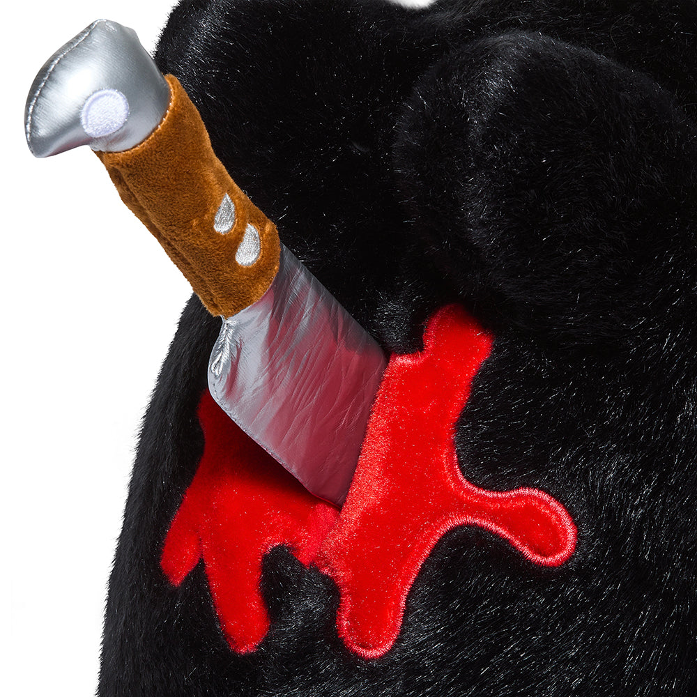 Black edition Backstab Smorkin Labbit 14-inch plush toy from Labbit, featuring a soft, detailed black plush with distinctive features.
