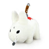 White Backstab Smorkin Labbit 14-inch plush toy from Labbit's collectible plush series, featuring detailed design and soft fabric.