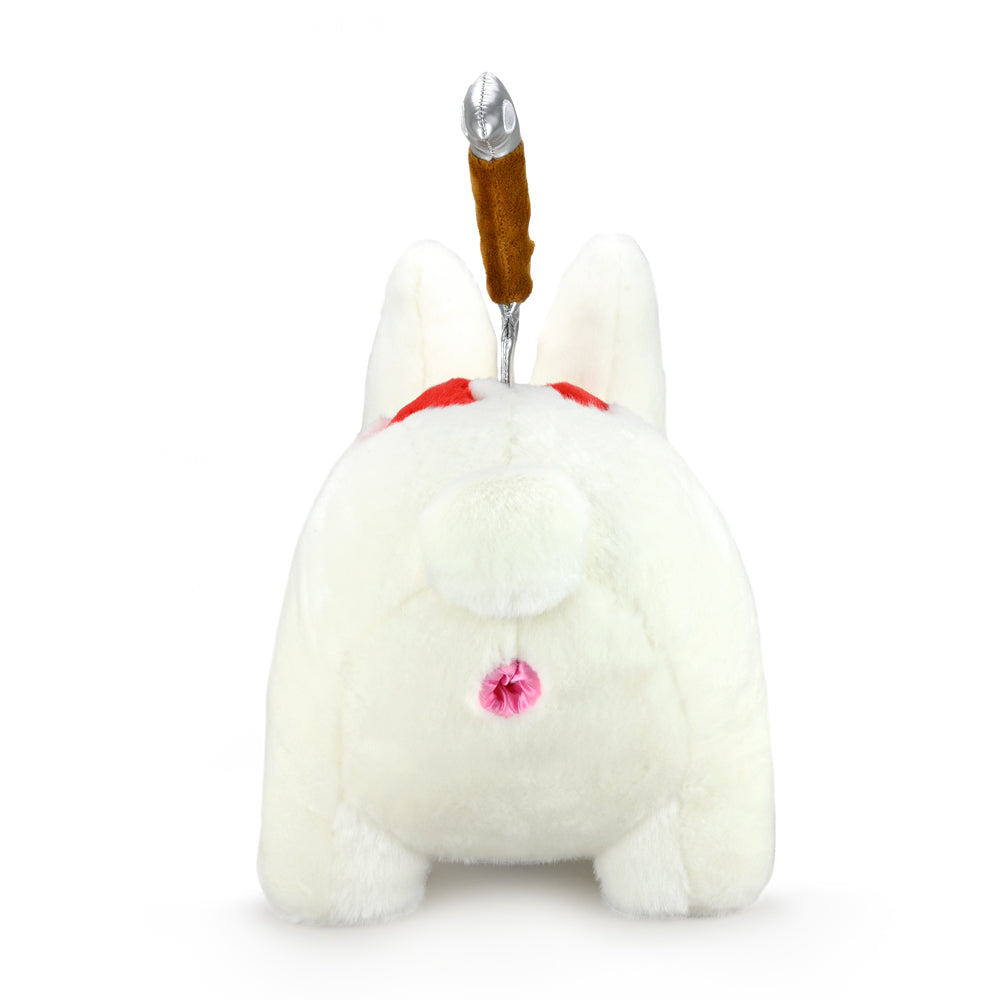 White Backstab Smorkin Labbit 14-inch plush toy from Labbit featuring a detailed, soft stuffed animal design.