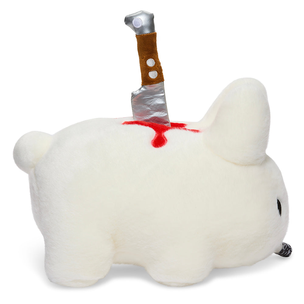 White Backstab Smorkin Labbit 14-inch plush from Labbit, featuring a soft, detailed design with expressive facial features.