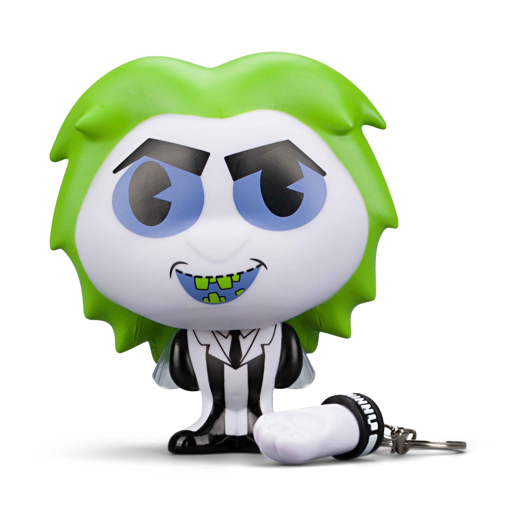 Kidrobot Beetlejuice BHUNNY 4-inch vinyl figure with detailed features and vibrant colors, styled as a playful collectible toy.