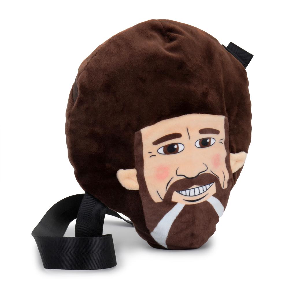 Soft Bob Ross Plush Phunny Pack featuring a cuddly plush toy of the iconic painter with signature hairstyle and cheerful expression.