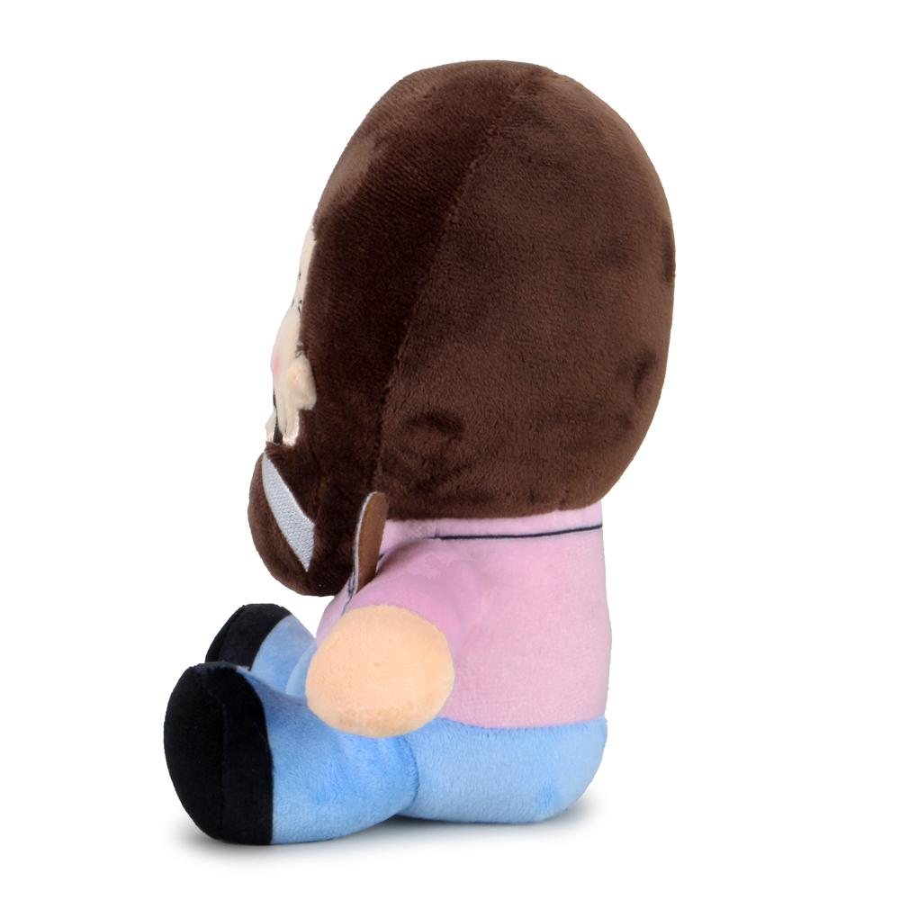 Soft plush of Bob Ross with Peapod, an 8-inch Phunny plush toy featuring detailed embroidery and vibrant colors.