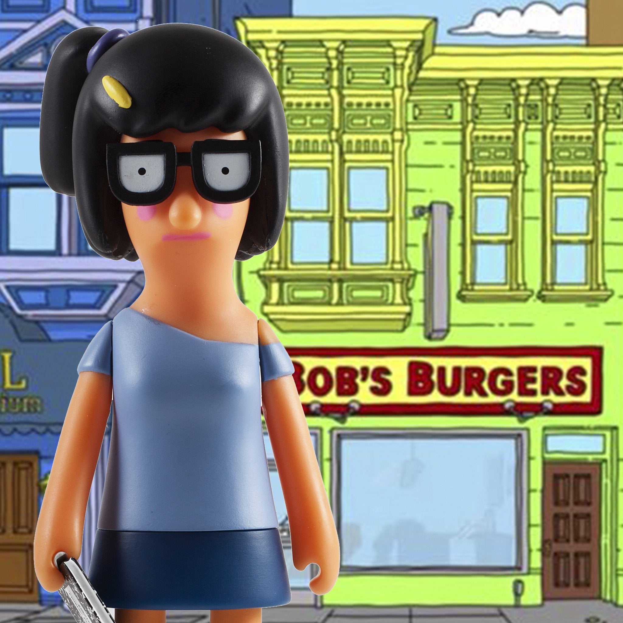 Vinyl figure of Tina Belcher from Bob's Burgers, 7-inch Bad Tina Belcher art collectible, detailed character design.