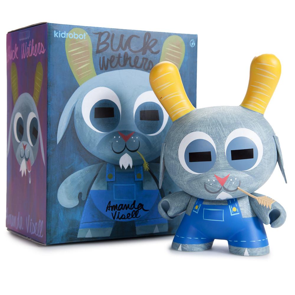8-inch Buck Wethers Dunny vinyl figure by Amanda Visell, featuring a whimsical character with detailed painted design.