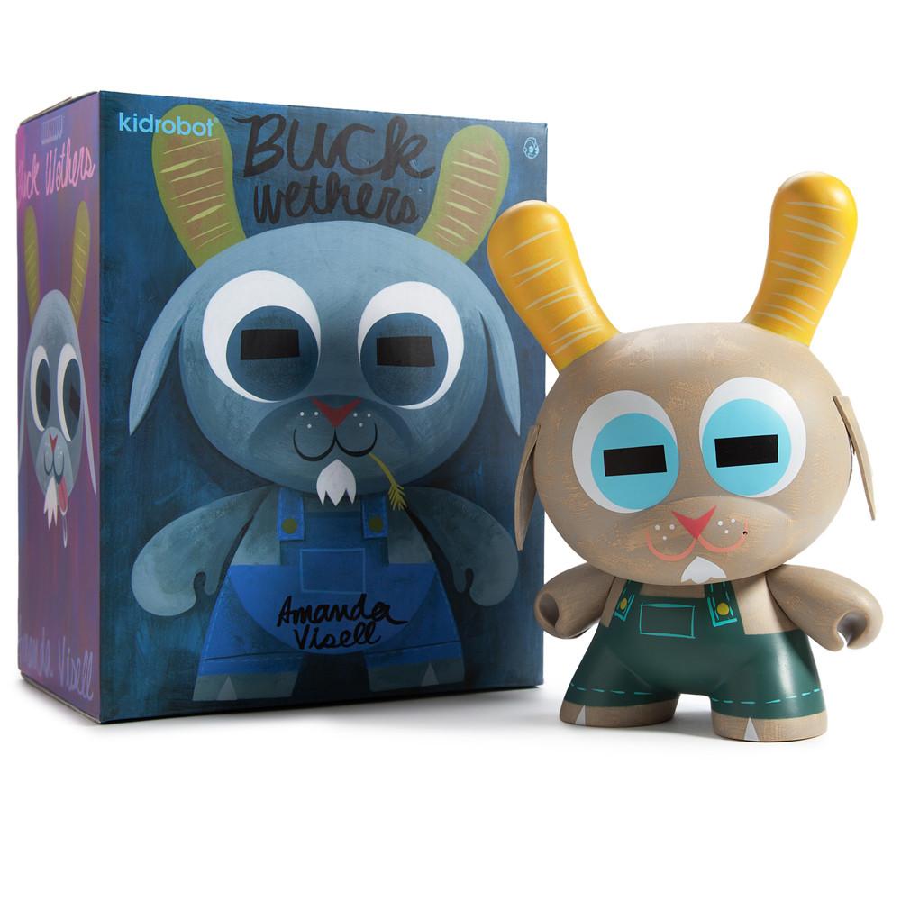 8-inch Buck Wethers Dunny vinyl figure by Amanda Visell, featuring a whimsical, detailed design with unique artistic features.