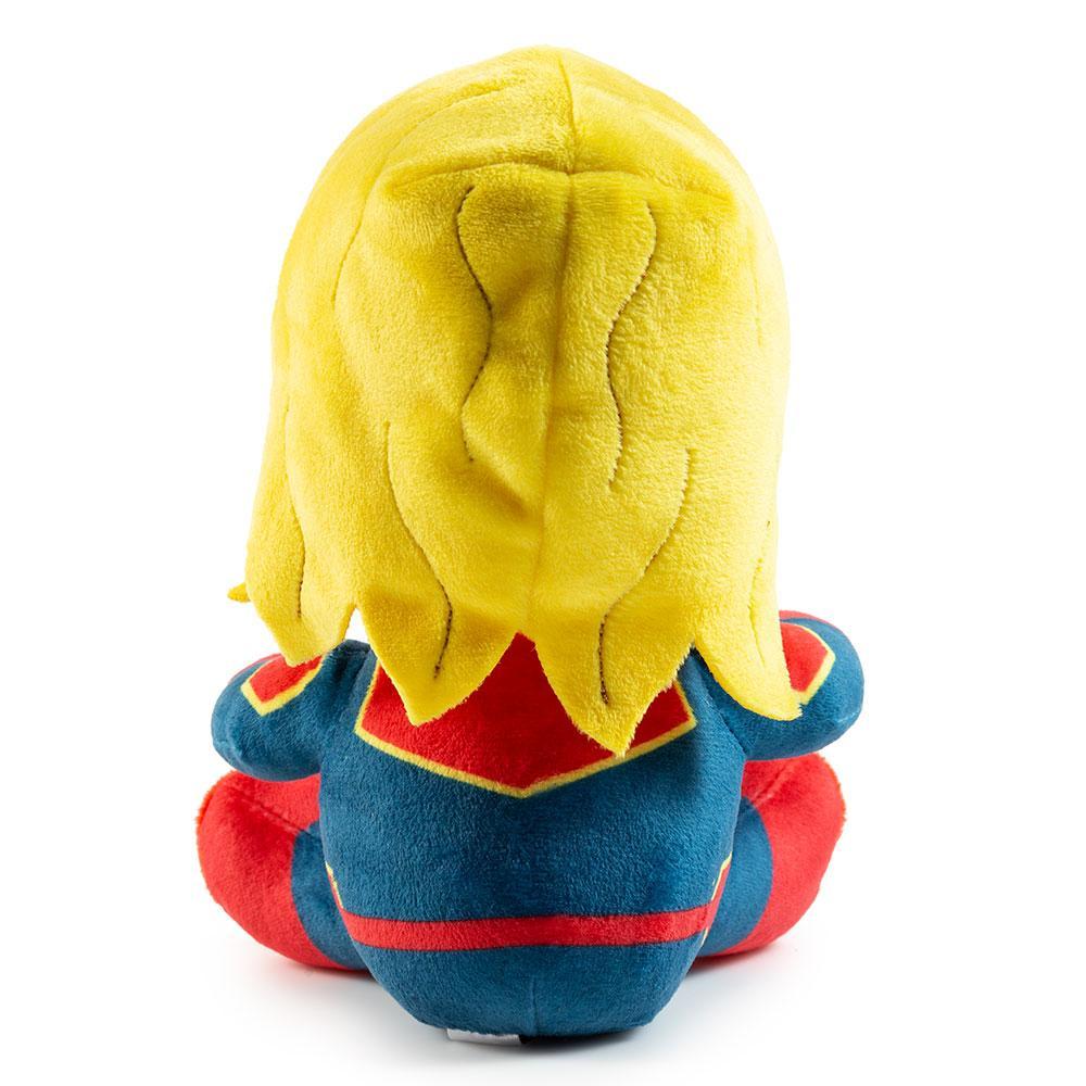 Captain Marvel Phunny plush by Marvel, soft and squeezable toy featuring the superhero in a colorful design.