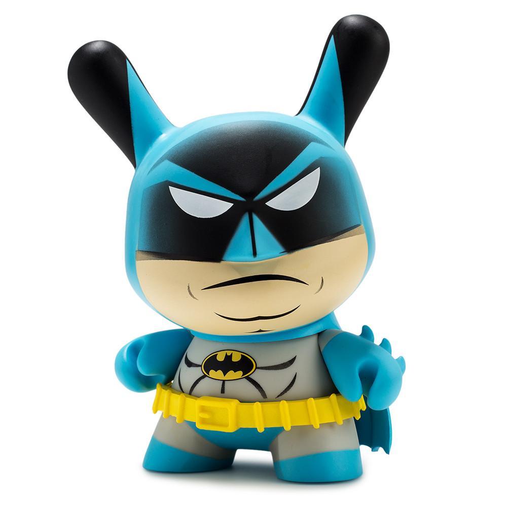 Vintage Batman 5-inch Dunny art figure by Tristan Eaton, featuring a black DC Comics Batman design with detailed comic-inspired artwork.