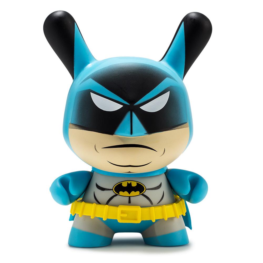 Vintage Batman 5-inch Dunny art figure by Tristan Eaton, featuring black design and detailed comic-inspired details.