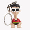 Plastic Man DC Universe keychain featuring vinyl and metal materials, showcasing the comic character's playful design.