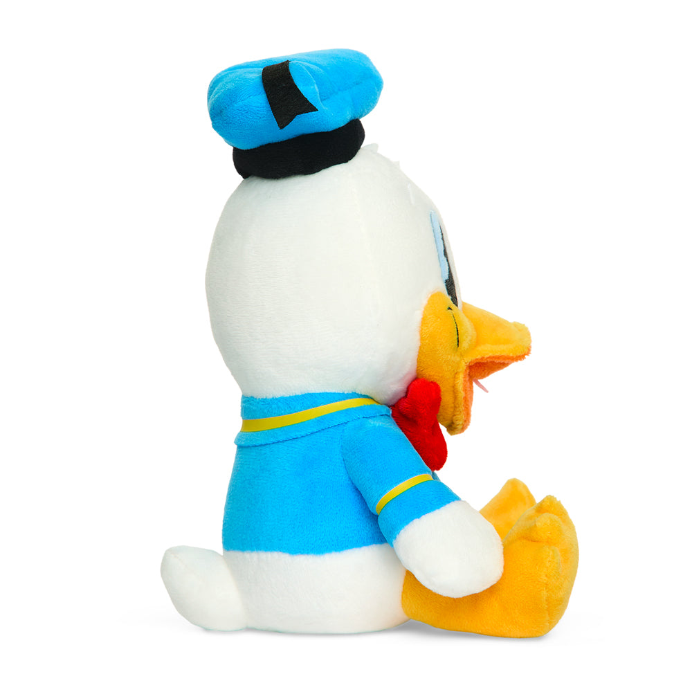 Disney Donald Duck 7.5-inch Phunny plush by Kidrobot, soft and cuddly Disney character plush toy with detailed features.