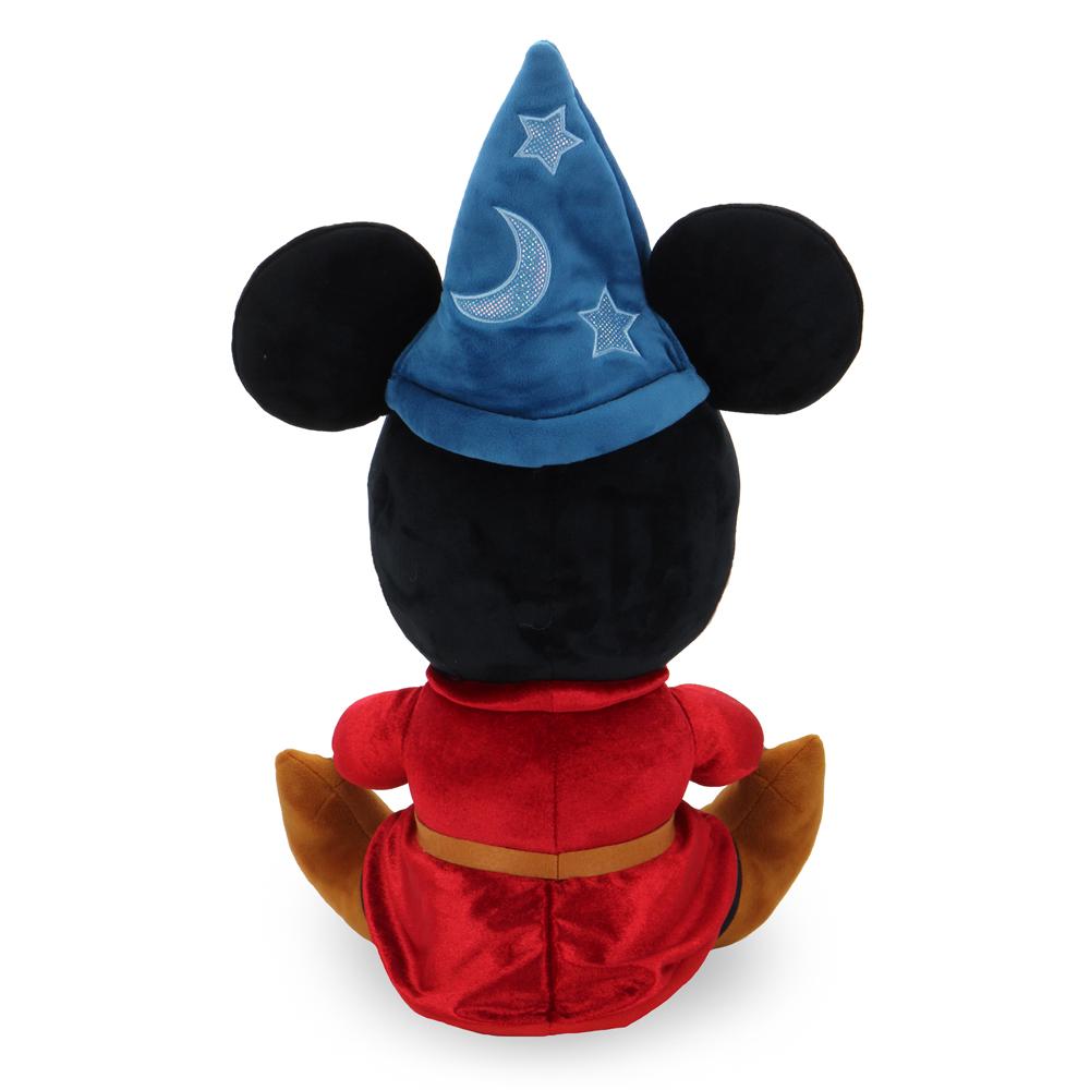 Disney Fantasia Sorcerer Mickey 16-inch HugMe plush toy, soft fabric plush from Disney featuring Sorcerer Mickey character.