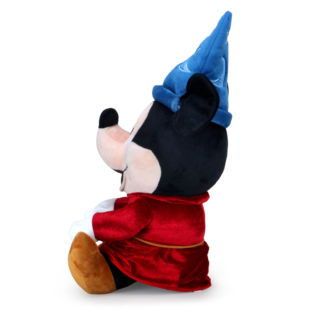 Disney Fantasia Sorcerer Mickey 16-inch HugMe plush, soft Disney plush toy of Sorcerer Mickey from Fantasia.