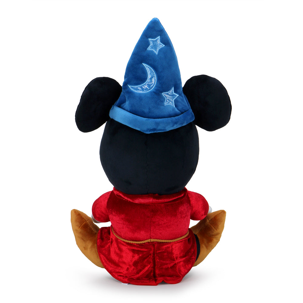 Disney Fantasia Sorcerer Mickey 16-inch HugMe Plush featuring plush Mickey Mouse in sorcerer outfit from Fantasia.